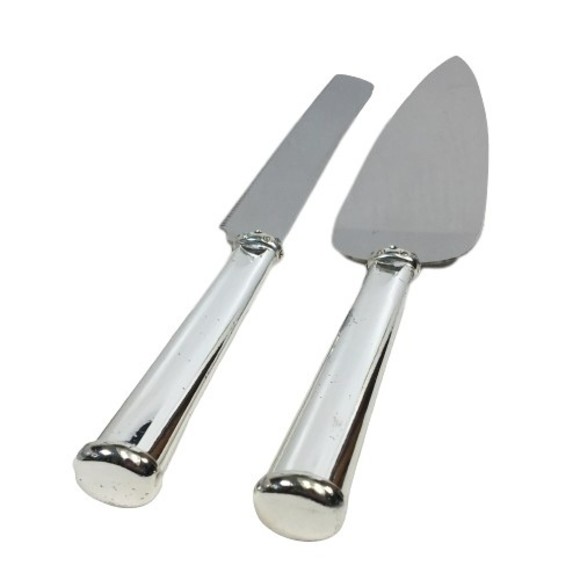 Lenox Devotion 2 Piece Dessert Set Cake Knife & Server Silverplate 825522 Silver - Picture 6 of 12